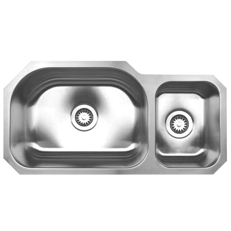 Whitehaus Noah'S Collection SS Dbl Bowl Undermount Sink, SS WHNDBU3317